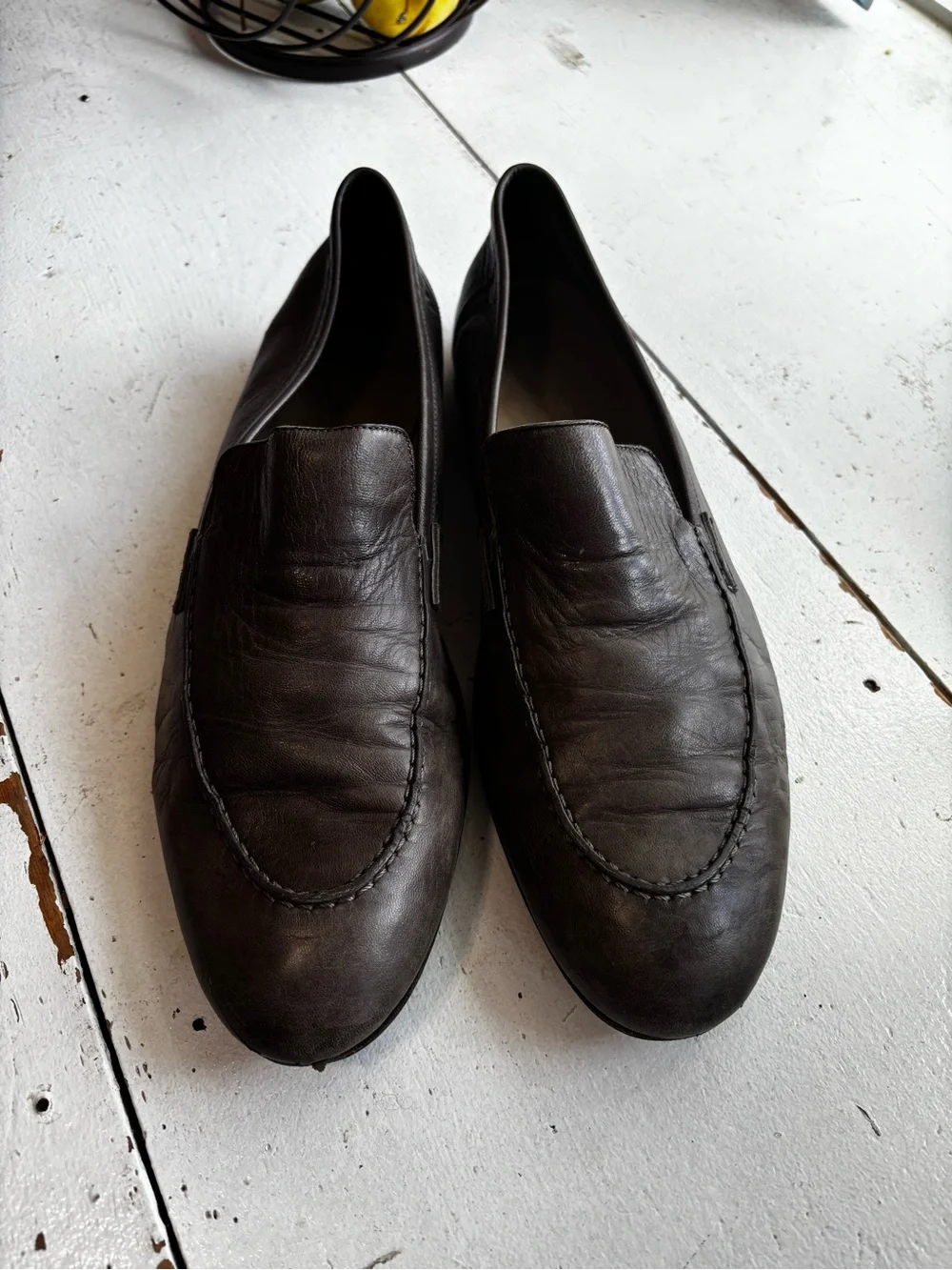 Hermes Dark Brown Leather Penny Loafers